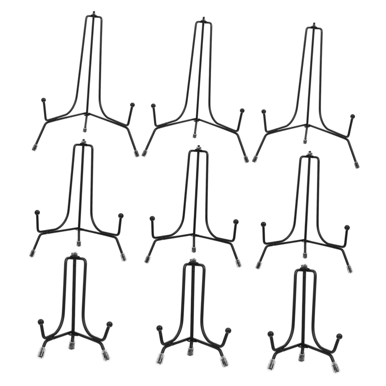 HEALLILY 9pcs Iron Plate Display Stand Easel for Cake Artwork and Recipes Non- Bracket for Weddings Birthdays and Home Decor Vintage Minimalist Design