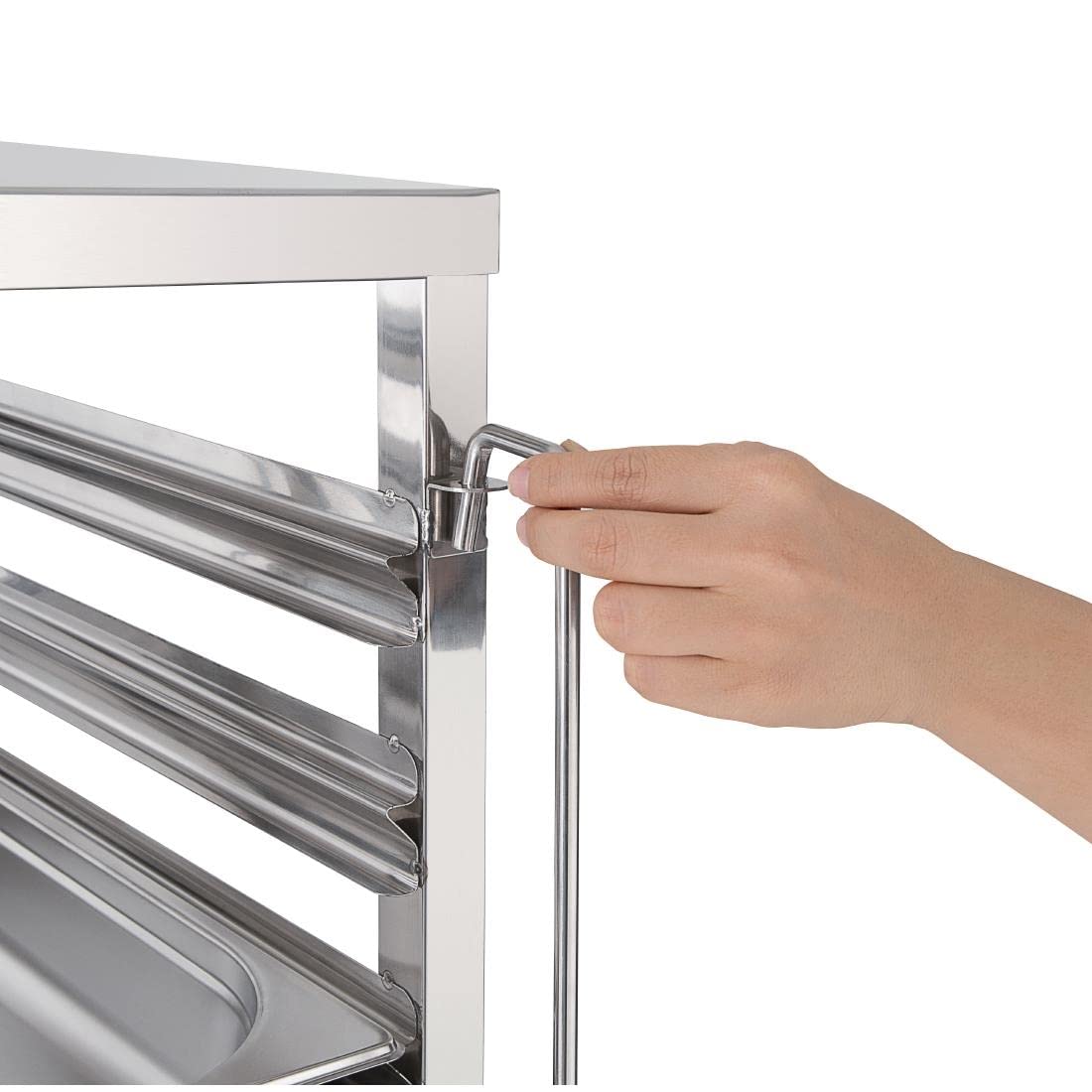 Vogue Gastronorm de acero inoxidable gg498 estantería de carrito, 7 nivel