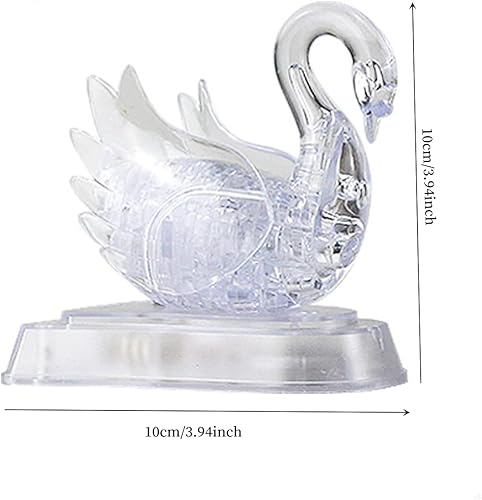 Miniatura 2 de Rompecabezas de cristal 3D, rompecabezas de cristal para rompecabezas a partir de 16 años (transparente de cisne)