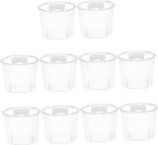 FUOYLOO 10 pçs recipiente de plástico alimentador de pássaros alimentador de pássaros alimentador de pássaros interno acessórios para gaiola de pássaros tigela de comida pequeno copo de comida acessórios para pássaros dispensador de água para pássaros