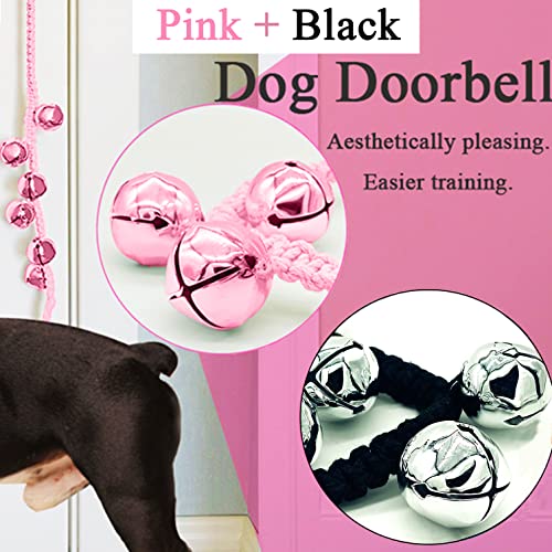 Canine Hanging Doorbells| Further Loud Canine Potty Coaching Bells| Adjustable Sturdy Braided Rope Door Bell for Canine to Ring to Go Exteriorblack+pink  Cucciolini Doodles Canine hanging doorbells| further loud canine potty coaching bells| adjustable sturdy braided rope door bell for canine to ring to go exteriorblack+pink   cucciolini doodles