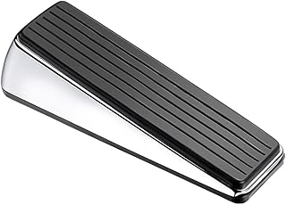 Yuraku Door Stopper 2 Pack, Rubber Door Wedge, Rubber Door Stopper for Bottom of Door on Carpet, Concrete, Tile, Linoleum & Wood, eavy Duty No-Slip Stopper, Stainless Steel (Silver,Black)