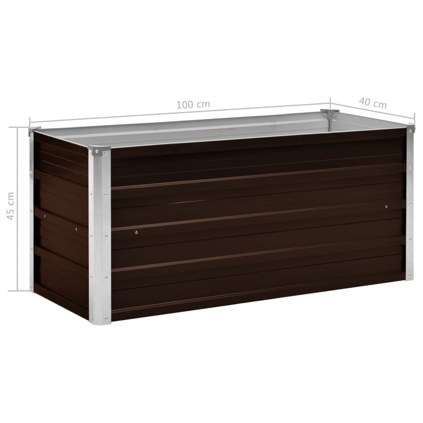 ShGaxin Arriate, Tavolo Da Coltivo, Orto Domestico, Coltivazione Di Piante Aromatiche, Arriate Da Giardino, Acciaio Zincato Marrone 100x40x45 cm