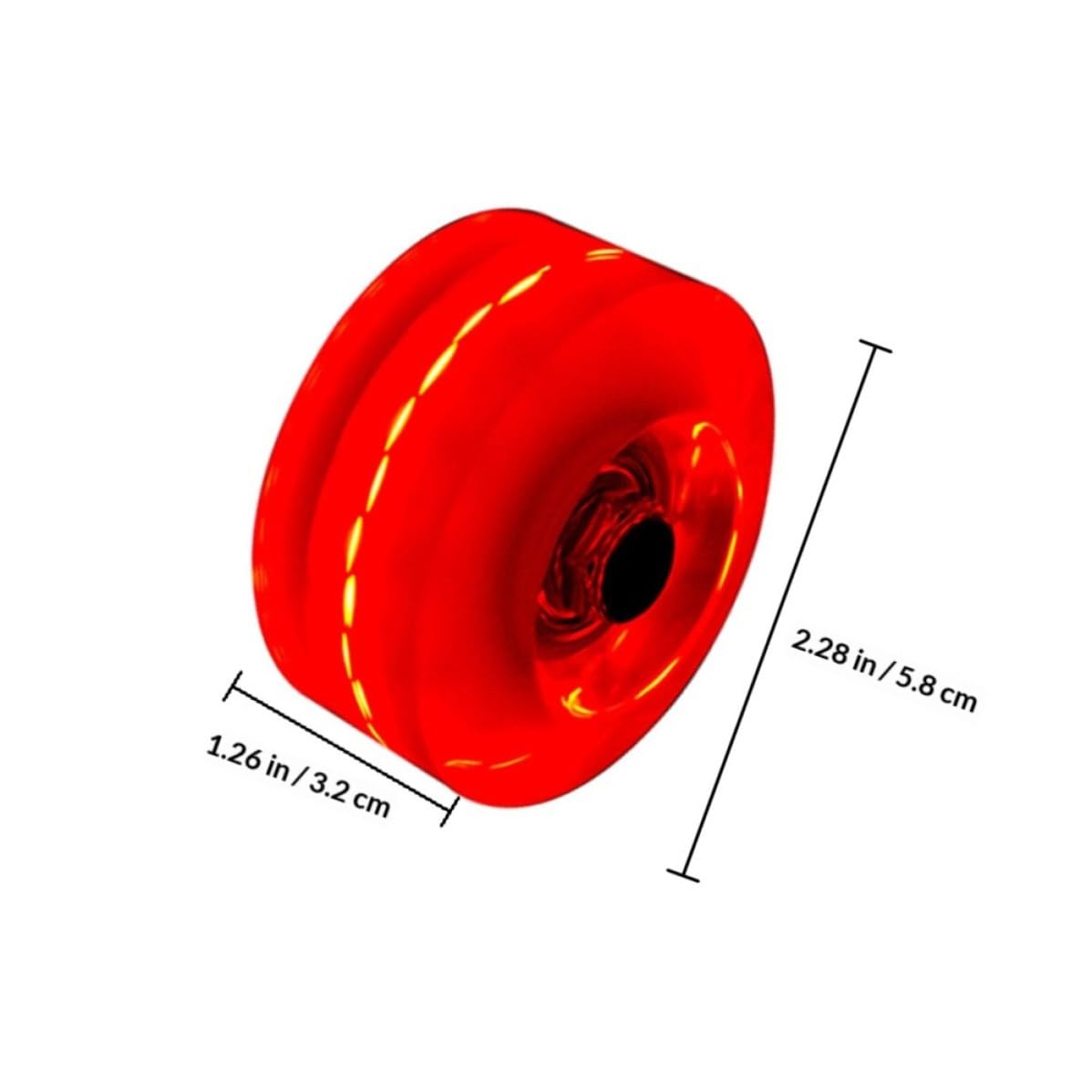 jojofuny Ruedas de Patinaje Pu Luces Rojas Intermitentes para Patines de Doble Hilera, 4 Piezas para Patinaje Artístico y Casual en Interiores