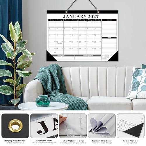 Image of Tcamp Desk Calendar 2026-2027, Large Desktop Calendar (Jul 2026 - Dec 2027)
