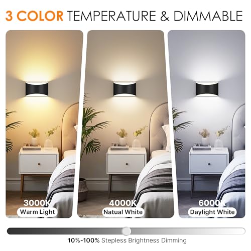 Image of FOLKSMATE Battery Operated Wall Sconces Set of 6, 8000mAh Rechargeable Remote & Touch Control Wall Lamps, 3 Color Temperatures, Timer Cordless Dimmable Light for Bedroom, Living Room, Hallway