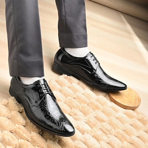 Image of Centrino Men's Formal Lace-Up Shoes | Soft & Comfortable Formal Shoe| Lace-Up, Textured Detail, Formal Business Style| Design Formal Shoes | Stylish-Looking Footwear (9362)