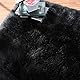 JXLOULAN Faux Lammfell Schaffell Teppich Schwarz 60x160 cm, Longhair Flauschiger Teppich Wohnzimmer Deko, Weicher Fell Carpet für Stühle Sofa Schlafzimmer Kinderzimmer