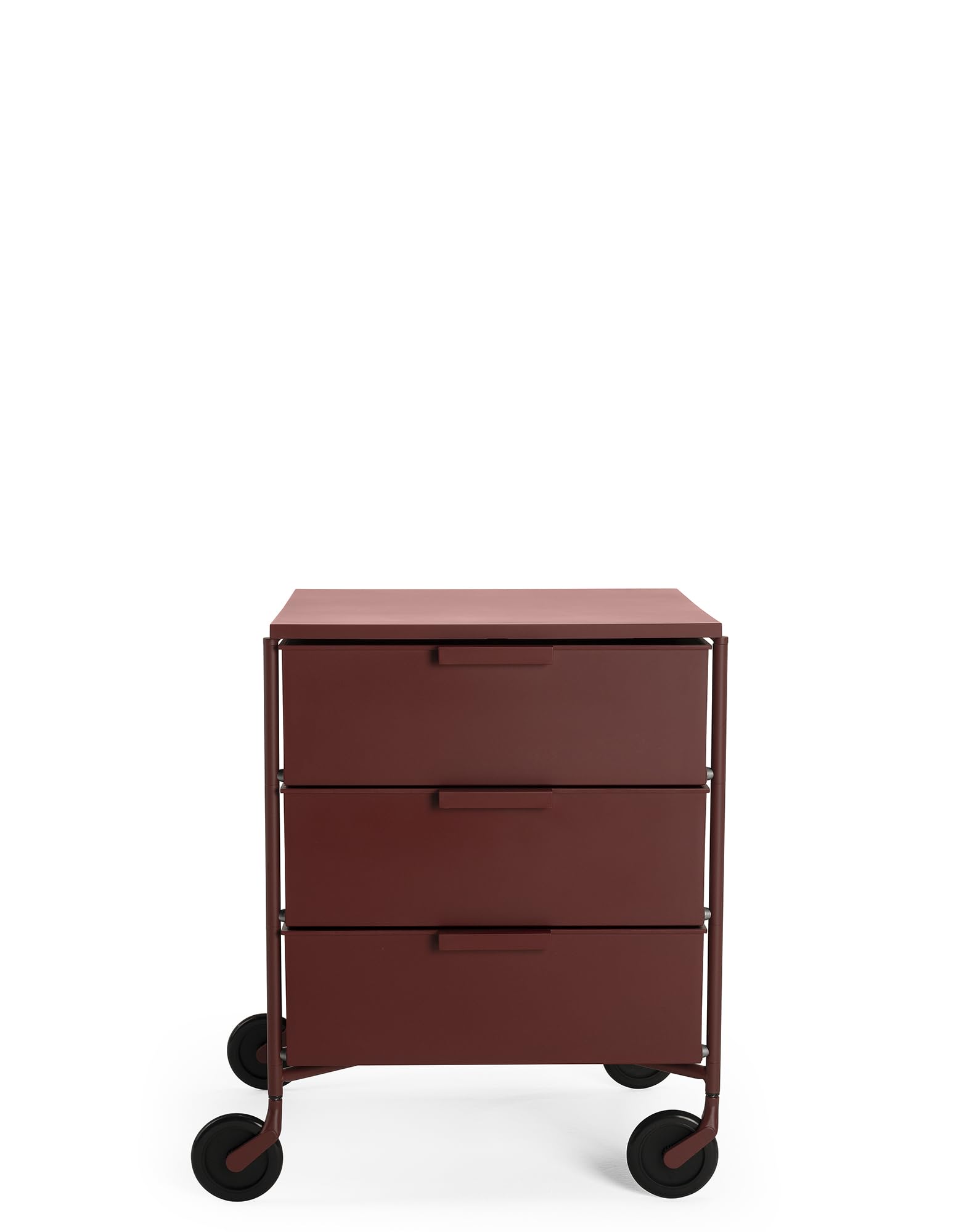 Kartell Wagen für Arbeitszimmer, Alloy Steel, Pflaume, 3 Schubladen
