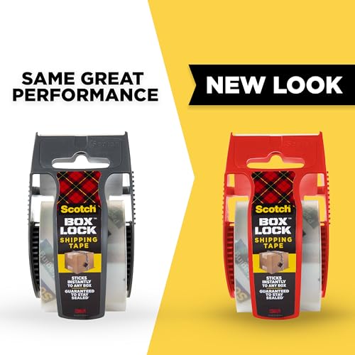 image for Scotch Box Lock Packing Tape, Clear, Extreme Grip Box Packaging Tape f