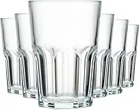 Kit de Copos de Vidro Sydney 350ml – Jogo com 6 ou 12 Peças, Design Robusto e Elegante, Vidro Reforçado 4mm para Drinks, Sucos e Whisky