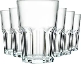 Kit de Copos de Vidro Sydney 350ml – Jogo com 6 ou 12 Peças, Design Robusto e Elegante, Vidro Reforçado 4mm para Drinks, Sucos e Whisky