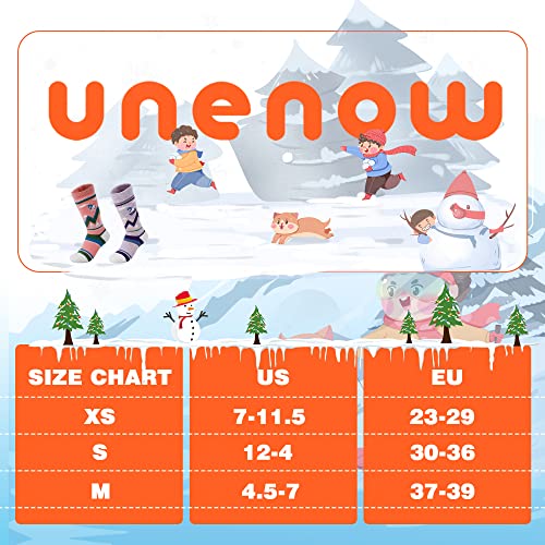 Unenow Merino Wool Ski Socks Kids 2 Pairs, Winter Warm Snowboarding Thermal Socks For Boys Girls Toddlers #TOP5