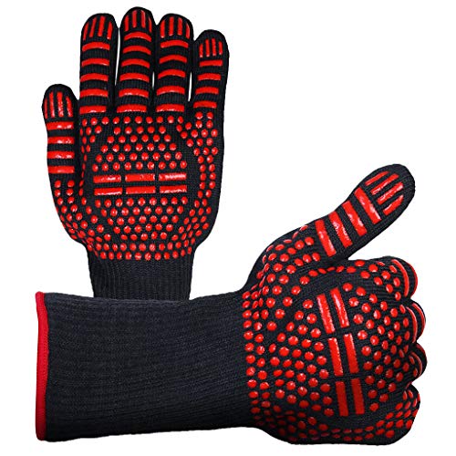 DaoAg 1 Pair BBQ Gloves 1472℉ Extreme Heat Resistant Grill Gloves Food Grade