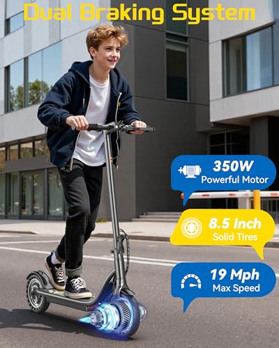 Image of Sigravy Electric Scooter for Adults, Foldable Commuter E Scooter, 500W /350W Motor, 19 MPH, Up to 21 Miles Range, 8.5 inch /10 inch Tires, Dual Suspension, App Control, Dual Braking System