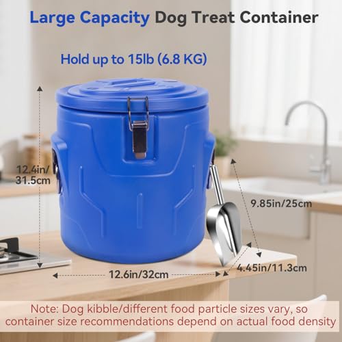 15lb Dog Food Storage Container, Stainless Steel Airtight Pet Food Storage Container and Durable Plastic Food Container, Large Metal Cat Food Container with Lid and Scoop to Keep Fresh - Image 5