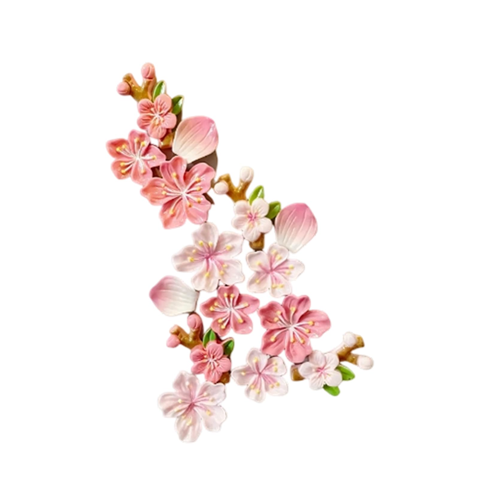 16PCS Peach Blossom Fridge Magnets with 3D Effect Flower Refrigerator Sticker for Offices Whiteboards Decors Decorative Fridge Magnets Set