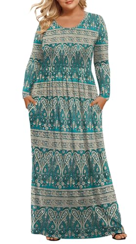 Image of LONGYUAN Women's Plus Size Maxi Dresses for Curvy Women Casual Long Dress XL-6XL