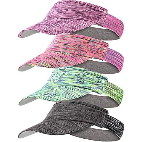 SATINIOR 4 Pieces Visor Hat Sun Visor Cap Quick Dry Hat Sports Hat (Assorted-Colors) Cover