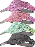 SATINIOR 4 sombreros ajustables con visera deportiva de secado rápido para mujeres y hombres, tenis, ciclismo, correr, golf, trotar
