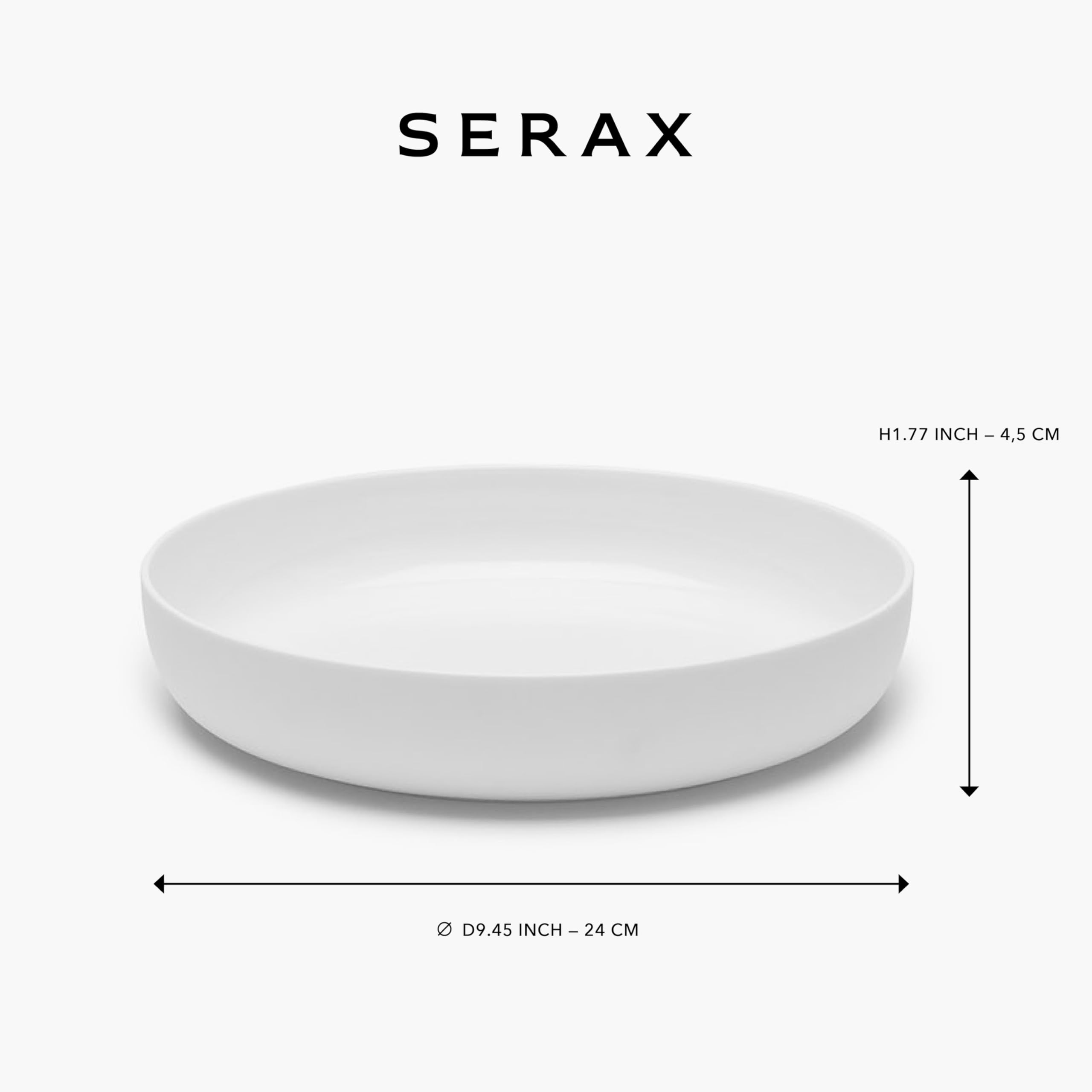 Juego de cuencos para pasta Serax | Vajilla Base de Piet Boon | Juego de 4 Platos Hondos para Ensaladas y Sopas | Cuencos de porcelana blanca | Apto para microondas | Tazones para la cena