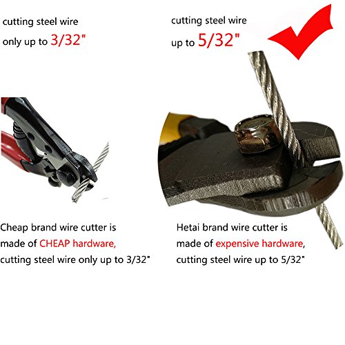 Hetai Heavy Duty Wire Cutters Steel Cable Cutter Wire Rope Cutter Aircraft Bicycle Cable Cutter,Up To 5/32 Inch thumb #2