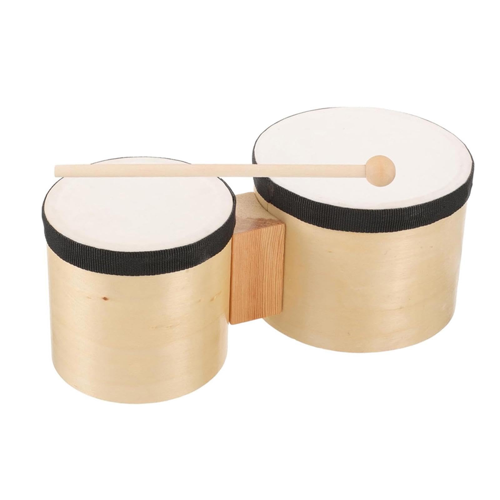 Oshhni Mini-Bongo-Trommel, Tamburine, attraktiver Klang, tragbare Holz-Handtrommel, Bongos für Erwachsene, für Aufführungen, Früherziehung 1–3