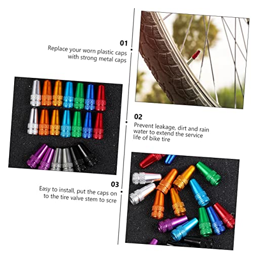 POPETPOP 30 Piezas Tapas de Válvula Duraderas para Neumáticos de Bicicleta, Ligeras y Fáciles de Instalar, Color Mezclado Aleatoriamente miniatura 6