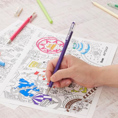Bolígrafos Pentel Arts Hybrid Mattehop multicolor 8 pzas miniatura 2