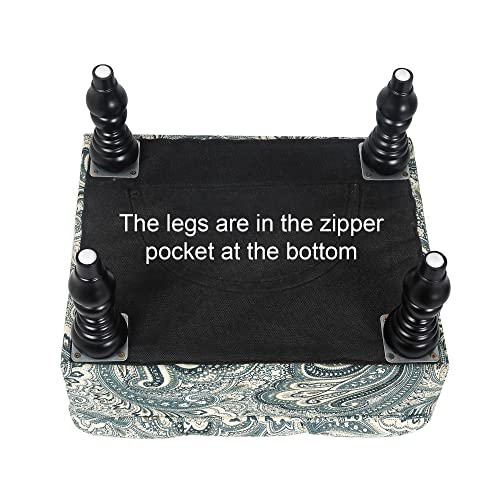 Adeco-20-Tufted-Ottoman-Vanity-Ottoman-Stool-with-Sturdy-Wood-Legs-Mid-Century-Teal-Boho-Paisley-Floral-Faux-Linen-Upholstered-Foot-Rest Adeco 20 Tufted Ottoman Vanity Ottoman Stool with Sturdy Wood Legs Mid Century Teal Boho Paisley Floral Faux Linen Upholstered Foot Rest