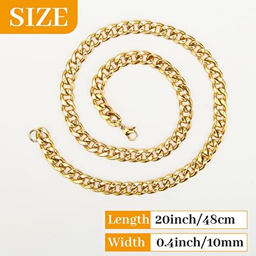AHIER Gold Chain Necklace, 20"/24" Gold Necklace, Necklace for Men, Ultra Luxury Look& Feel Real Solid 14k Gold plated Curb Fake Chain Necklace Halloween3