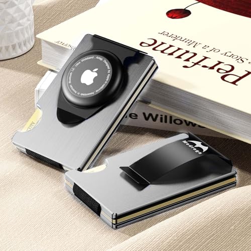 Medrega Apple Airtag Wallet Men Slim : Metal Air Tag Wallets Wallet with 2 Money Clip Replaceable Gift Boxed Set for Male Husband at Anniversay Brithday by Medrega - Used condition - Image 5