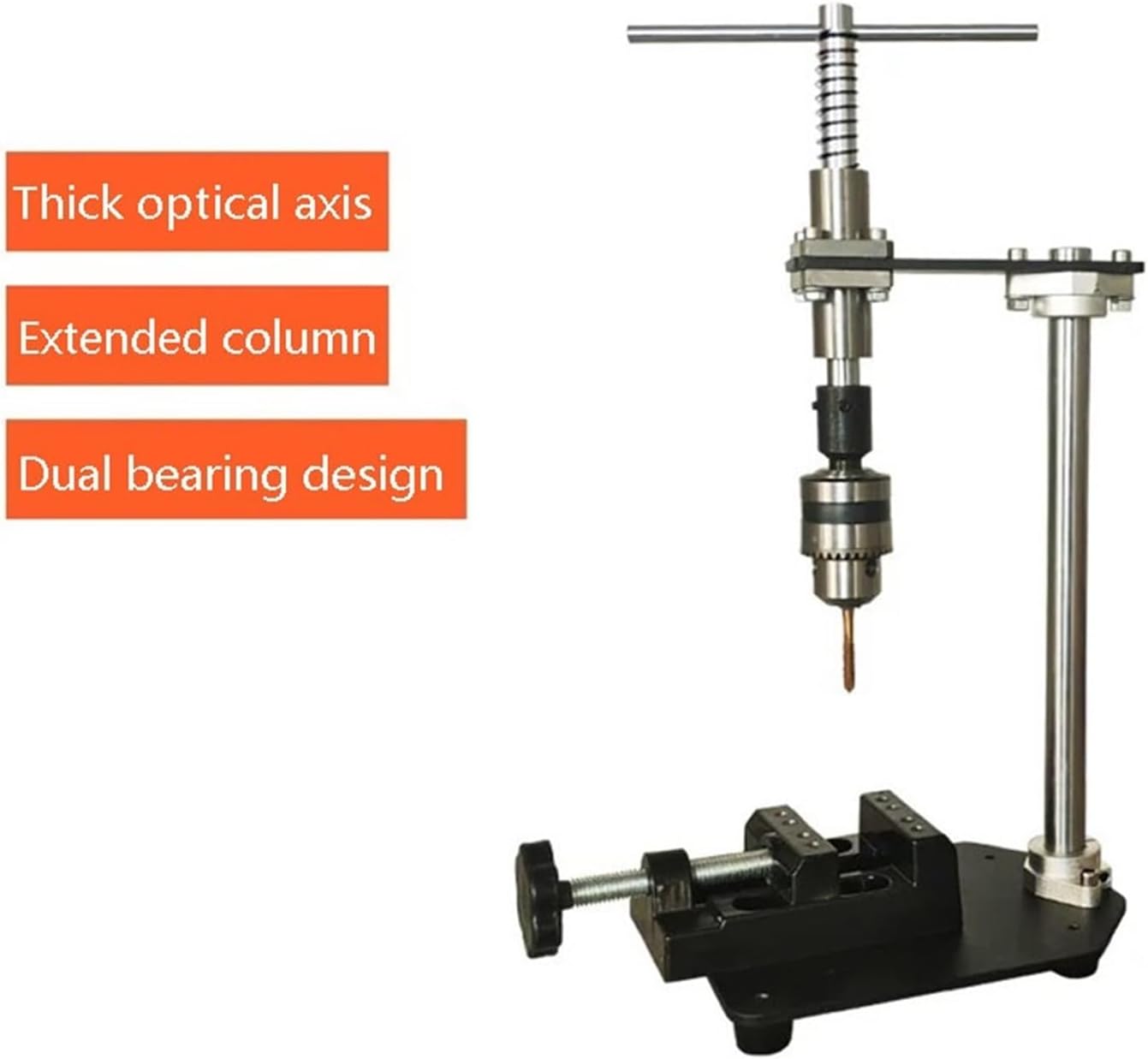 CAARLA Manual Tapping Machine Manual Vertical Tapping Machine Tapping Small Handheld Adjustable Tap Wrench Desktop Wrench Extended Ratchet Rocking Probe Arm(Single Machine)
