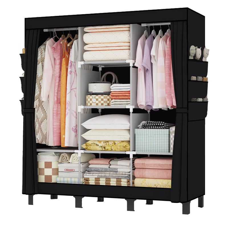 Armoire Portable lishbie, Armoire de Chambre, boîte de Rangement pour vêtements, Suspendue, Convient pour Les Chambres, dortoirs et Maisons de Location
