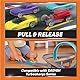 Driven by Battat WH1125Z Pull-Back Race Cars Blister (4 Pack) Turbocharge 4er Pack Rennwagen Nachziehspielzeug – Spielzeugautos Geschenkset Mini Autos Fahrzeuge Rückziehautos – Spielzeug ab 3 Jahre