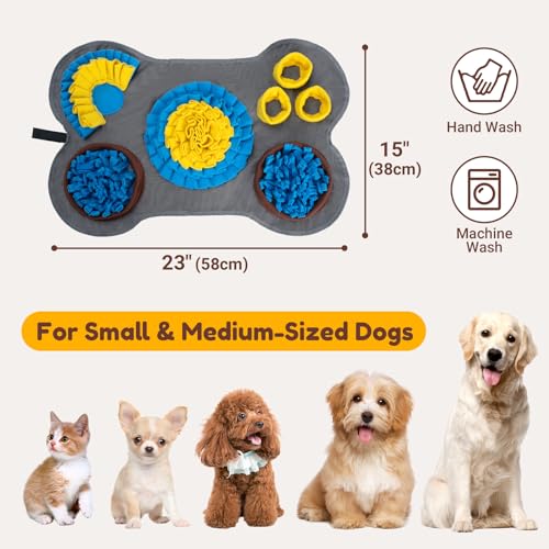Barpor 38x58cm Schnüffelmatte für Hunde: Intelligenzspielzeug Haustier - Schleckmatte Hund - Das Interaktives Hundespielzeug ist rutschfest Robust und Waschbar