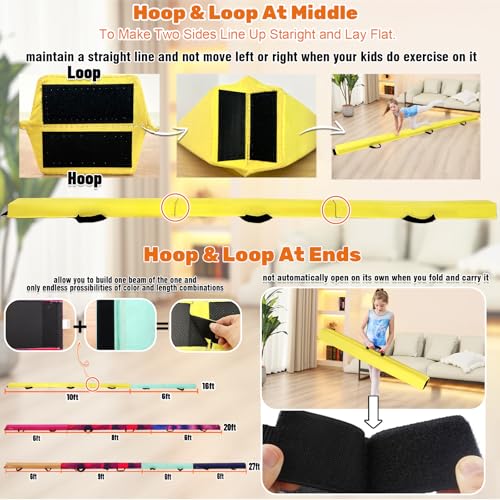 Image of Marfula 6 FT / 8 FT / 9 FT Folding Gymnastics Beam Foam Balance Floor Beam