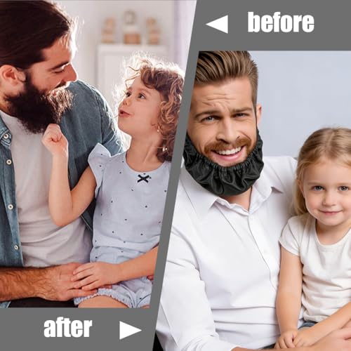 Quesuc 2 Stück Haarnetz Bartnetz Bartschutz Maske Barthaube Weich Hautfreundlich Stoff Für Essen Schlafen Spielen Mit Kindern Schwar