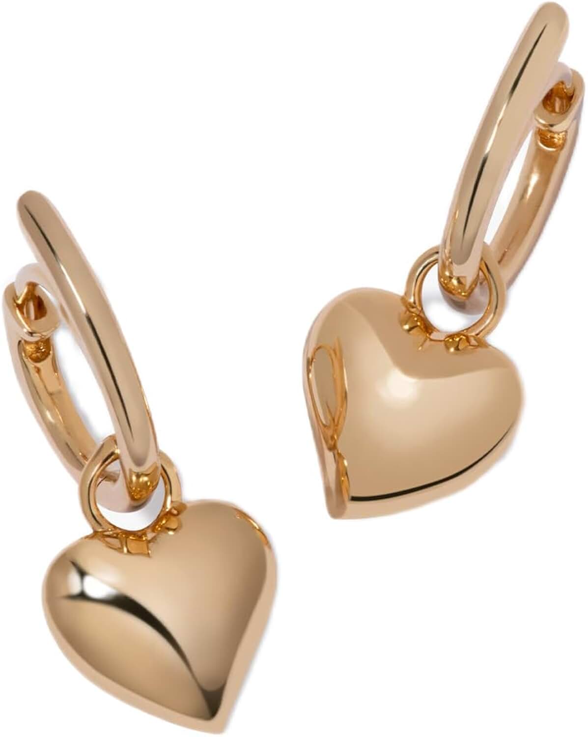 Annoushka Baby Heart Earrings, 18ct Yellow Gold, 14ct Yellow Gold, Mother of Pearl