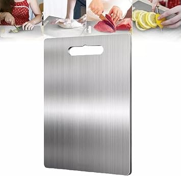 Titanium Cutting Board,304 Stainless Steel Double-Sided Food Grade Cutting Board 39 * 28cm