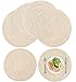 Juego de 6 Manteles Individuales Redondos de Algodón, Antideslizante Lavable Place Mat Mantel Redondo Alfombrillas de Comedor, Beige