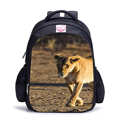 Sac d'école personnalisé imprimé lion 3D pour la rentrée scolaire en primaire