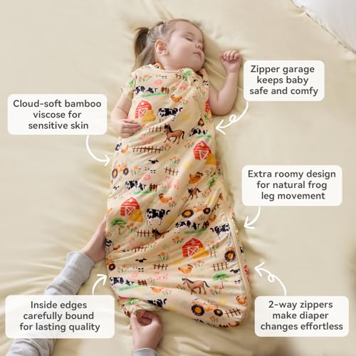 Image of babee Reshinee Bamboo Viscose Sleep Sack for Babies and Toddlers 1.0 Tog Wearable Blanket 2-Way Zipper Baby Shower Gifts