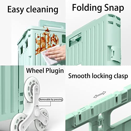 Faltbarer Einkaufstrolley mit Bremse - 65L Leichter Wagen Teleskopgriff & Praktische Räder für Reisen Einkaufen Büro und Umzug - Vielseitige & Bequeme Aufbewahrungslösung – Bild 3