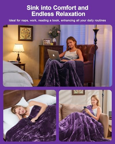 Image of Super Fuzzy Soft Sherpa Fleece Weighted Blankets, 15 lbs Dual Sided Fluffy Heavy Weighted Blankets for Adults - No Bunching with Double Layers of Soft Inner Lining (60 inchx 80 inch, 15 Pounds)