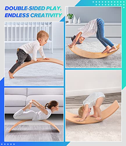 Balance Board Kids, 35 Inches Wobble Board For Kids Toddlers, Open Ended Montessori Waldorf Learning Toy, Gifts For 3 4 5 6 7 8 Year Old Boys Girls Kids Birthday & Christmas Stocking Stuffers #TOP1