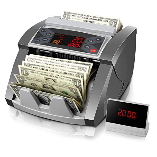 MUNBYN Money Counter Machine Value Count, USD/EUR, UV/MG/IR/DD/DBL/HLF...