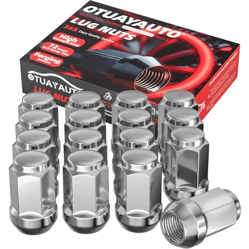 Image of OTUAYAUTO 1 /2-20 Lug Nuts - Replacement for EZGO & Club Car Golf Carts Aftermarket Wheel Lug Nuts, Cone Seat, 19mm Hex, 16PCS Chrome Closed End Bulge Acorn Lug Nut Set
