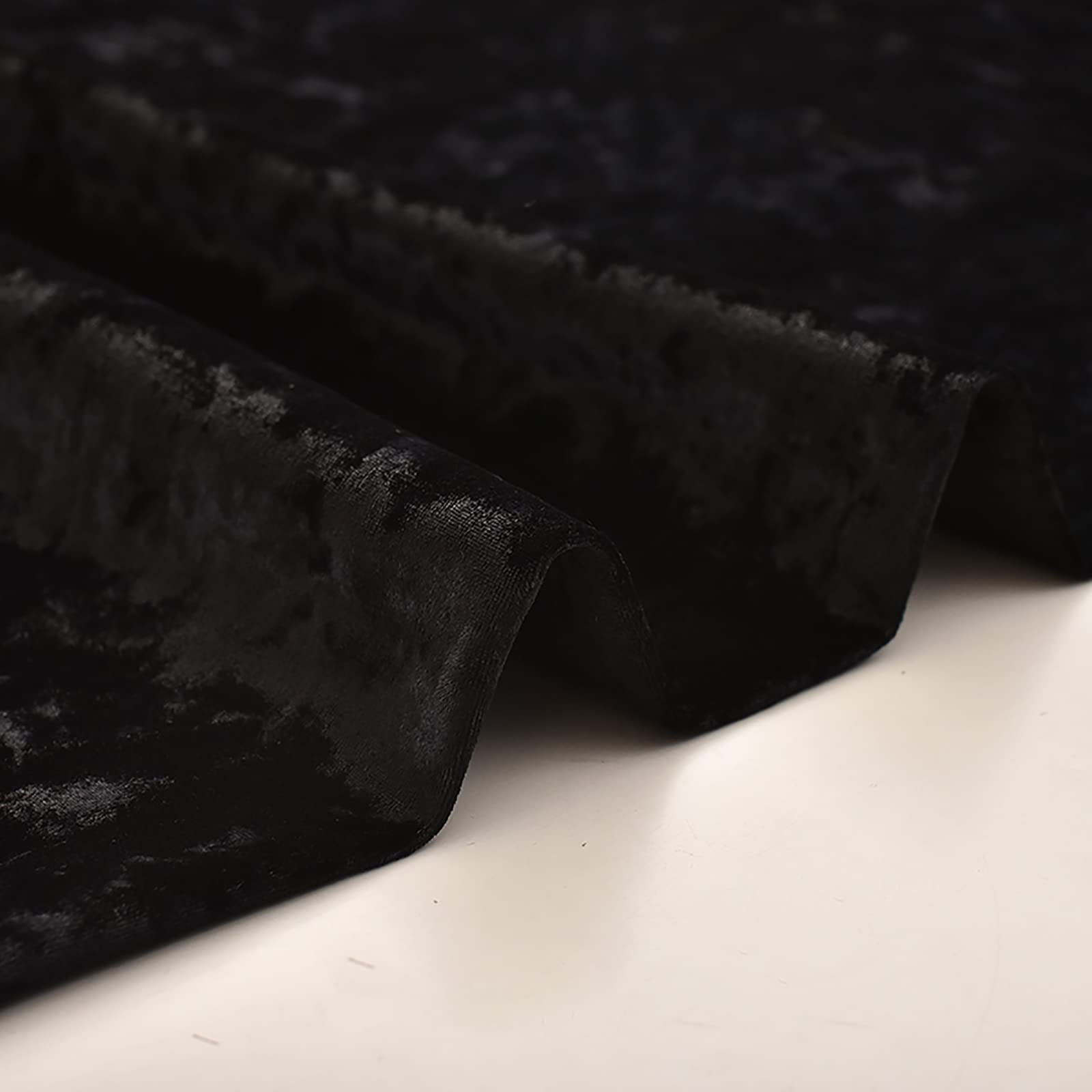 Schwarz Samtstoff Verdicken fleecestoff Möbelstoff150x100cm Polsterstoff Meterware Stoff zum nähen Kinder für Heimwerkerhandwerk, Stuhlsitzbezüge, Heimtextilien(Size:1.5m*2m)