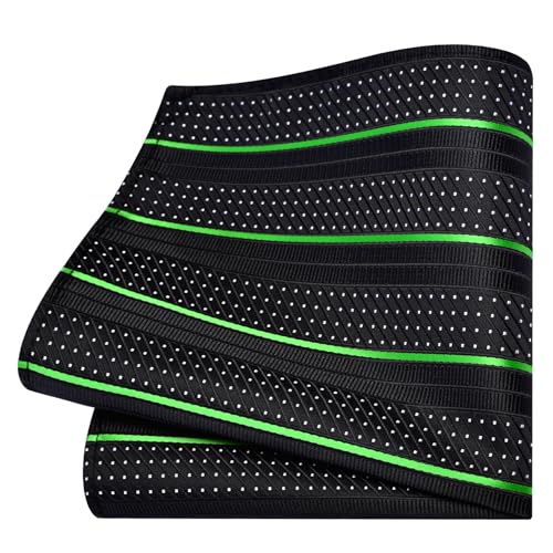 Image of GUSLESON 3.15 inch(8cm) Mens Stripe Tie and Lapel Pin Necktie Hankerchief Cufflinks Set for Men